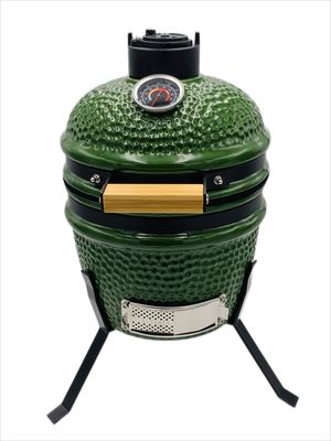 Parrilla Kamado de cerámica de 13 pulgadas y 32 cm Color verde para exteriores