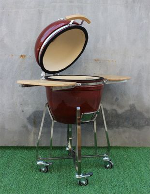 Barbacoa Cerámica 18 Pulgadas Color Rojo Tropical 48cm Acero Inoxidable