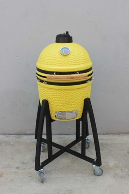 Cerámica 16 pulgadas Kamado Parrilla Carbón de color limón 40cm Con carro y sin mesas laterales