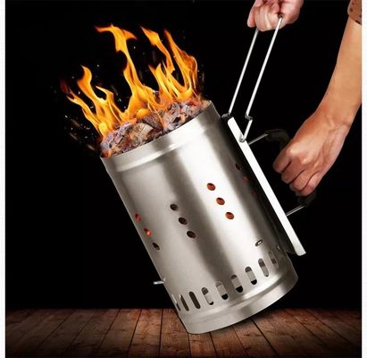 Barbacoa Carbón Chimenea Arrancador Utensilios de cocina Acero galvanizado resistente