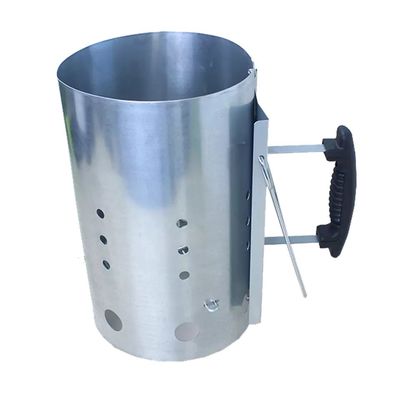 Barbacoa Carbón Chimenea Arrancador Utensilios de cocina Acero galvanizado resistente