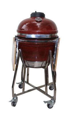 Tropical Red Color 18 Pulgadas Kamado Grill 48cm Cerámica Carbón