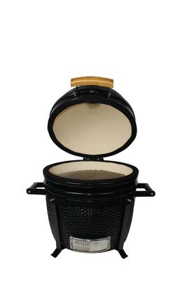 Barbacoa de carbón para exteriores Kamado de 16 pulgadas, cerámica, color negro, 40 cm