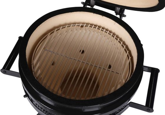 Barbacoa de carbón para exteriores Kamado de 16 pulgadas, cerámica, color negro, 40 cm