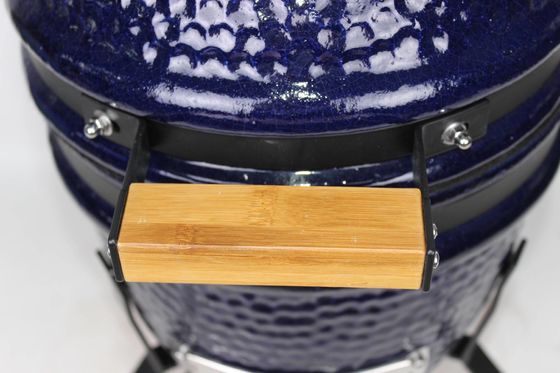 Parrilla de cerámica Kamado de 13 pulgadas para exteriores, carbón, color azul marino, 32 cm.
