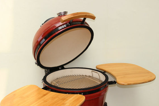 Tropical Red Color 18 Pulgadas Kamado Grill 48cm Cerámica Carbón