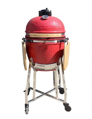 Parrilla Kamado de cerámica de 44 cm Utensilios de cocina de color rojo real de 17 pulgadas