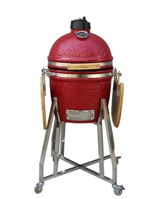 Utensilios de cocina de acero inoxidable Kamado Grill de color rojo de 39 cm y 15 pulgadas