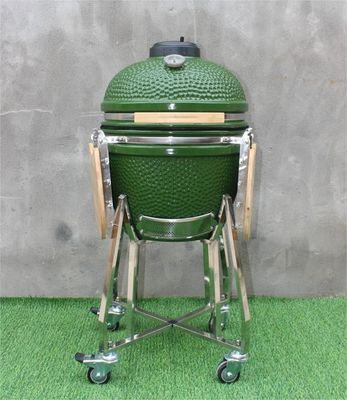 Color verde 48 cm Kamado 18 pulgadas parrilla utensilios de cocina hierro revestido negro
