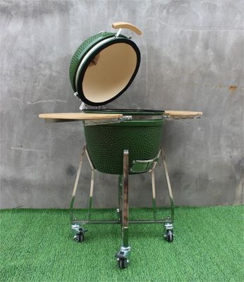 Color verde 48 cm Kamado 18 pulgadas parrilla utensilios de cocina hierro revestido negro