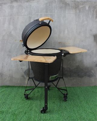 Parrilla para ahumar de cerámica Kamado para exteriores, 51 cm, 20 pulgadas, color negro mate