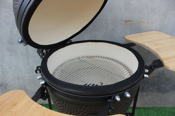 Cocina de carbón de cerámica de 51 cm de color negro mate Kamado de 20 pulgadas