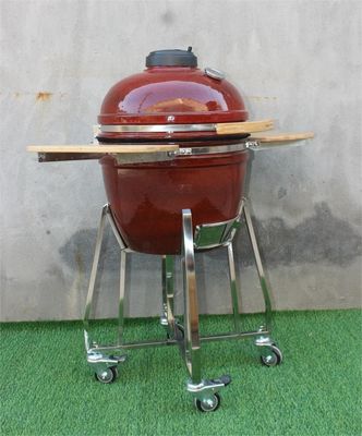 Parrilla Barbacoa Kamado 18 Pulgadas Ahumador Cerámica Color Rojo Tropical 48cm