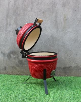 Color rojo al aire libre de la parrilla del carbón de cerámica de los 33cm Utensilios de cocina de 13 pulgadas