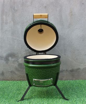 Cocina de carbón de cerámica de 13 pulgadas para exteriores de color verde 33cm