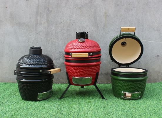 Parrilla Kamado Cerámica 13 Pulgadas Exterior Color Rojo 33cm
