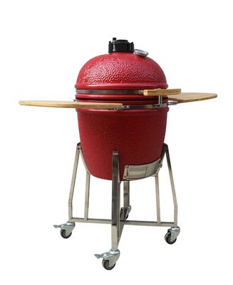 El color rojo Kamado de cerámica asa a la parrilla la mullita a prueba de calor del carbón de leña al aire libre de 22 pulgadas