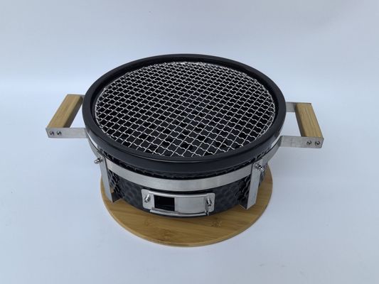 Grill cerámico de carbón Hibachi Grill redondo en color negro