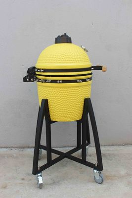 Cerámica 16 pulgadas Kamado Parrilla Carbón de color limón 40cm Con carro y sin mesas laterales
